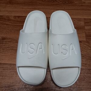 NIKE USA Calm Slide "Olympics USA" Sail Slide Sandals Mens SZ 11 / 11.5